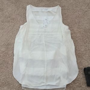 Derek Lam 10 Crosby Cream Tank with Sheer back size 10